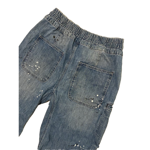 Free People We The Free Modern Love Pull On Jeans Blue Wave Combo Distressed - Picture 8 of 15